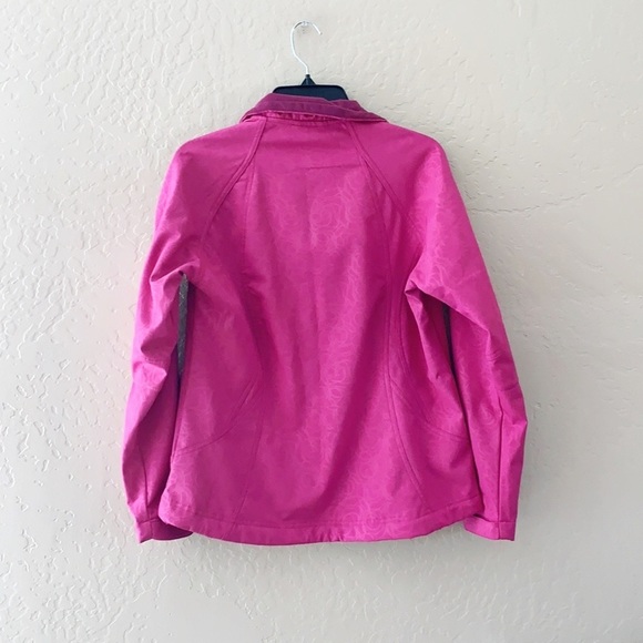 Double Diamond Pink Soft Fleece Interior Softshell Zipup Jacket - Picture 5 of 9